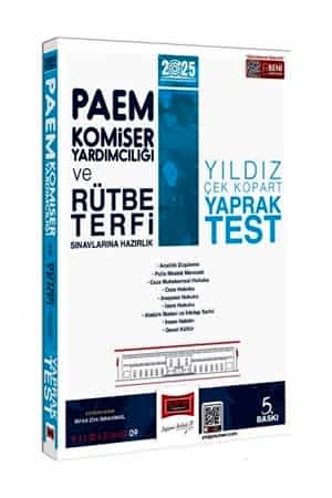 Resim Yargı Yayınları 2025 PAEM Komiser Yardımcılığı ve Rütbe Terfi Sınavlarına Hazırlık Yıldız Çek Kopart Yaprak Test