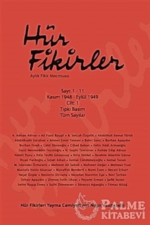 Resim Hür Fikirler Aylık Fikir Mecmuası Sayı 1-11 Kasım 1948 - Eylül 1949 Cilt: 1