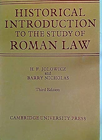 Resim A Historical Introduction to the Study of Roman Law 3e