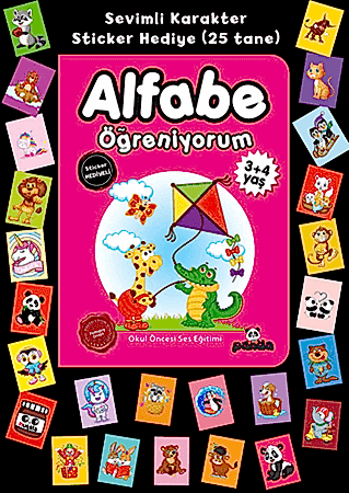 Resim Stickerlı 3+4 Yaş Alfabe Öğreniyorum