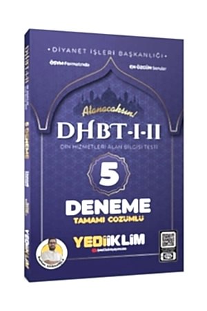 Resim Yediiklim Yayınları DHBT I-II Din Hizmetleri Alan Bilgisi Testi Tamamı Çözümlü 5 Deneme