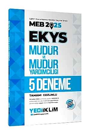 Resim Yediiklim Yayınları 2025 MEB EKYS Müdür ve Müdür Yardımcılığı Tamamı Çözümlü 5 Deneme