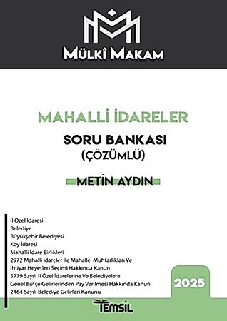Resim MÜLKÎ MAKAM Mahalli İdareler Soru Bankası (Çözümlü)