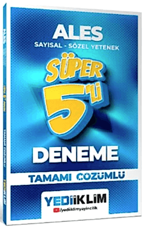 Resim 2026 ALES Sayısal - Sözel Yetenek Tamamı Çözümlü Süper 5`li Deneme