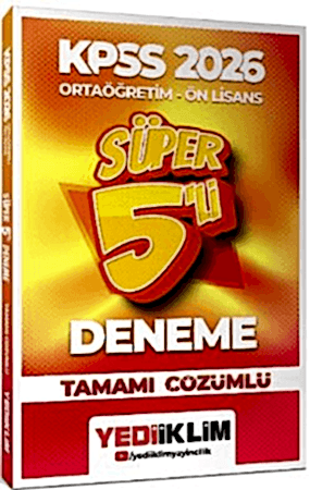 Resim 2026 KPSS Ortaöğretim - Önlisans Genel Yetenek Genel Kültür Tamamı Çözümlü Süper 5 Deneme