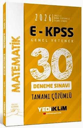 Resim 2026 E - KPSS Tüm Adaylar İçin Genel Yetenek Matematik Tamamı Çözümlü 30 Deneme Sınavı