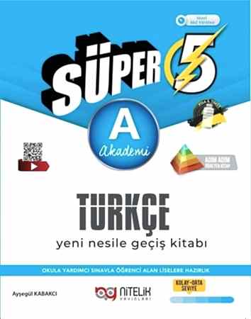 Resim Nitelik 5.Sınıf Süper Türkçe A (AKADEMİ) Yeni Nesile Geçiş Kitabı