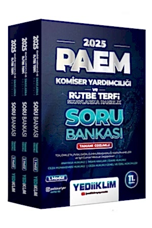 Resim Yediiklim Yayınları 2025 PAEM Komiser Yardımcılığı ve Rütbe Terfi Sınavlarına Hazırlık Modüler Set Tamamı Çözümlü Soru Bankası (3 Modül)